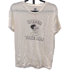 Emily + Meritt Cupid Take Aim The Slim Tee in Shell NEW